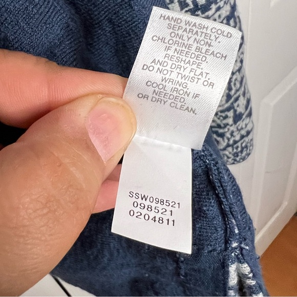 Pure Jill by J. Jill Open front Cardigan oversized large blue and white large - Picture 9 of 9